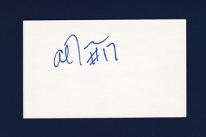 Al Tuer signed hockey index card