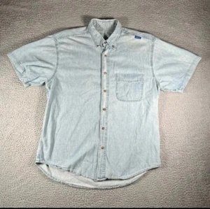 Vintage Carlos N' Charlies Blue Denim Shirt Mens XL Acapulco Back Embroidered - Picture 1 of 10