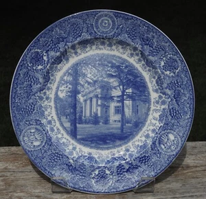 1928 University of Michigan Wedgwood Plate w/ Alumni Memorial Hall BLUE - Picture 1 of 5