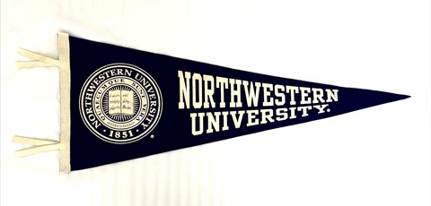 Northwestern University Vintage Pennant "WILDCATS" Full Size 30" x 12" Very Rare Cover