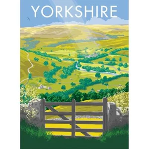 Yorkshire Rural Scene steel fridge magnet - Picture 1 of 1