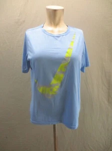 NIKE DRI-FIT Size XL Kid Unisex Blue Short Sleeve Athletic Training T-Shirt  554 - Picture 1 of 9