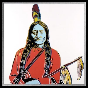 ANDY WARHOL "Sitting Bull"- Siebdruck-Cowboys Indianer-Museumsqualität-Flachschiff - Bild 1 von 6