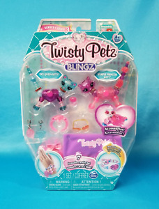 Twisty Petz Series 3 BLINGZ Ice Queen Purple / Princess Kitty & Cat Bracelet Set