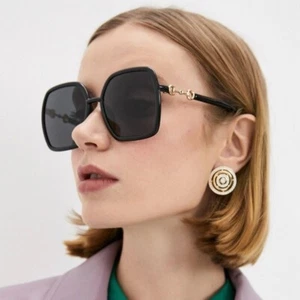 NEU Gucci GG0890S 001 schwarz grau eckig übergroße Damen Sonnenbrille - Bild 1 von 13