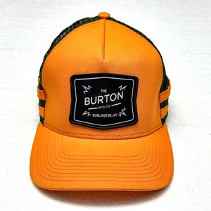 Burton Snowboards Hat Cap Men's Orange Snap Back - Picture 1 of 9