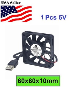 5V 0.18A USB Power 6cm 60mm 60x60x10mm Brushless Cooling Cooler Fan Quiet Silent