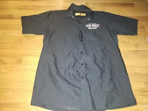 Red Kap Work Shirt Sz Large Black Iron Horse Social Club Sturgis SD Button Down - Picture 1 of 3