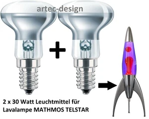 2 x Bombilla Bombilla Bombilla para Lámpara de Lava MATHMOS TELSTAR 30W NUEVO + EMBALAJE ORIGINAL - Imagen 1 de 2