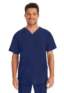 Top Healing Hands Para Hombre Exfoliantes HH Works Matew Top 2590 AZUL MARINO Envío Gratuito - Imagen 1 de 5