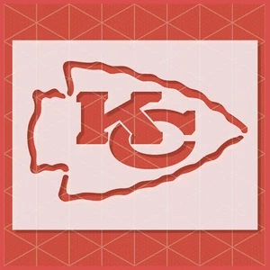 KC Kansas City Chiefs Stencil – Reusable & Durable – 10 Mil High Quality Mylar - Picture 1 of 4