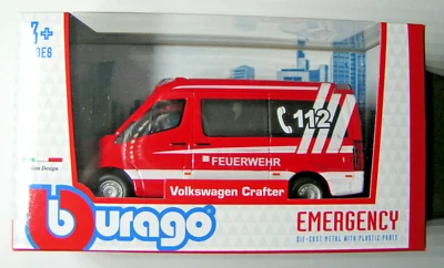 Bburago Emergency - VW Volkswagen Crafter 2E - Pompieri Magdeburg - 18-32011 - Immagine 1 di 4