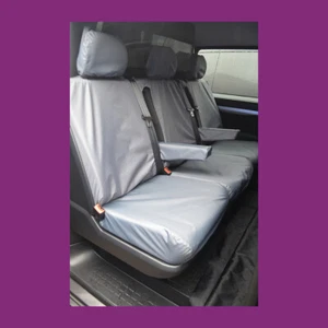 Peugeot Expert 2016+ Tailored Rear 3 Seater Crew Cab Grey Waterproof Seat Covers - Picture 1 of 4