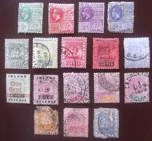 Lote de 17 estampillas antiguas de la Guayana Británica #F41 (un par defectuosas) - Imagen 1 de 1