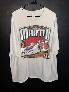 VTG Dirt Track Racing T Shirt Adult 3XL Beige Big Double Sided Curt Martin Y2K - Picture 1 of 7