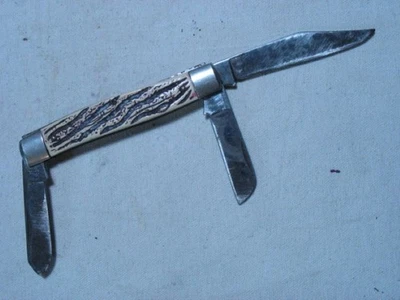 NAVAJA DE BOLSILLO COLONIAL - (3) HOJA con MANGO DE HUESO Foto 1 de 4