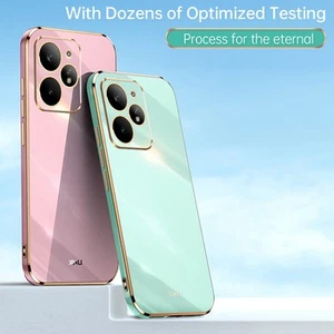 Funda Carcasa Goma Suave Marco Chapado Color Caramelo Lujo Para Realme Neo 7 Turbo - Imagen 1 de 14