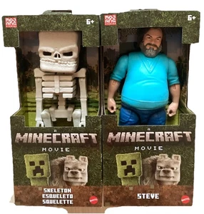 Minecraft Movie 12” Jack Black Steve & 12” Skelett große Actionfigur NEU 6+ - Bild 1 von 4