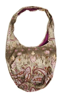 Old Navy Y2K Retro Brown Pink Floral Large Boho Hobo Shoulder Bag Purse  - Image 1 of 4
