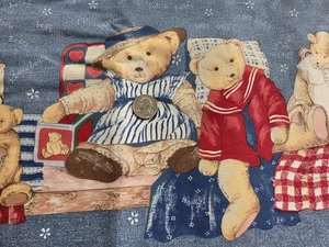 Teddybär Bordüre Stoff 1996 Stoff Traditions 5 Yards Neu - Bild 1 von 6