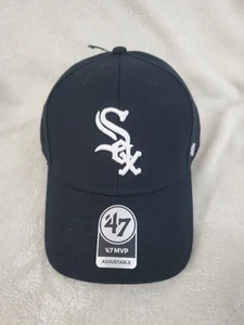MLB CHICAGO WHITE SOX '47 MVP STRAPBACK SOMBRERO PARA HOMBRE NEGRO BLANCO NUEVO - Imagen 1 de 9