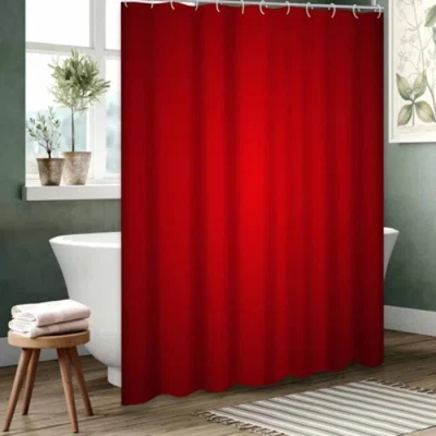 Cortina de Ducha Roja Tela Ligera Poco Uso Baño Decoración Baño Bañera Foto 1 de 4