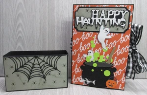 Handgefertigtes vorgefertigtes Halloween Akkordeon Sammelalbum Fotoalbum mit Vitrine 25+ Bilder - Bild 1 von 14