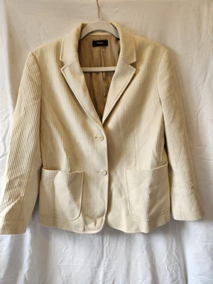 Chaqueta Blazer Mujer Theory Beige Talla 12 Clásica Dos Botones Bolsillos Forrada Foto 1 de 4
