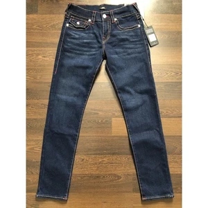 True Religion Men's Rocco Big T Flap Relaxed Skinny Jeans 108064 Size 30 $199 - Picture 1 of 14