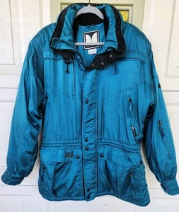 Vtg 90s Couloir Iridescent Hooded Ski Jacket Winter Coat Long Mens 46, Womens XL - Picture 1 of 24
