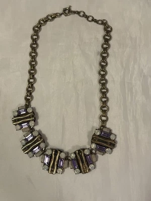 Hermoso Collar Babero Cristal Pastel Púrpura Modernista J.Crew Declaración Foto 1 de 4