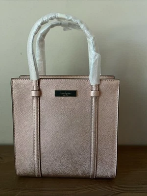 NEW Kate Spade Mini Tote Metallic Saffia Rose Gold Kenzie Limited -MSRP $329-NWT - Image 1 of 4