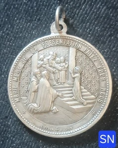 Belle Méd. Bronze Argenté 32 mm - Marie Mère De La Présentation P.P.N. Par Penin - Bild 1 von 2