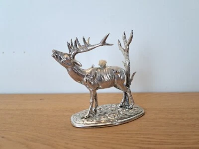 Réchaud à Alcool , Cerf , Métal Argenté , Espagne , XX°. - Photo 1/4