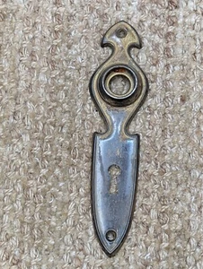 1 1/2" x 6" Antique Stamped Steel Door Knob Plate - Picture 1 of 7