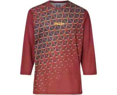 Jersey Oakley Factory Flow manga 3/4 MTB ciclismo todoterreno hierro rojo mediano Foto 1 de 2