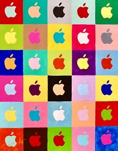 Apple Mac Computer ORIGINAL Gemälde auf Karton Leinwand S.E. . 2000 . COA UNIKAT - Bild 1 von 11