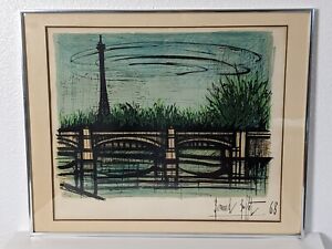 Bernard Buffet 1968 Framed Original Litho "Pont De Grenelle" 27"x 22" MCM Paris 