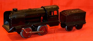 Juguete de hojalata escala 0, locomotora W 48 negro, cuerda de llave HWN, zona de EE. UU. - Imagen 1 de 4