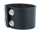 Plain Genuine Cowhide Leather Bracelet With Snap 4mm Thick 3/4" to 2 1/2" Wide