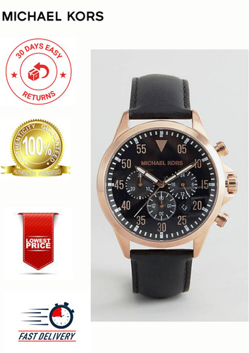 Montre Michael Kors Gage MK8535 pour homme¦Bracelet en cuir¦Chronographe