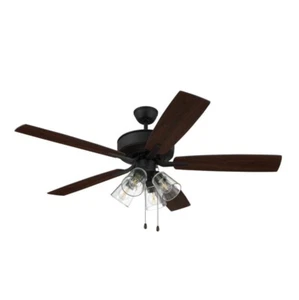 Craftmade 52" Pro Plus 104 Expresso Walnut Blades Indoor Fan Glass Led Light Kit - Picture 1 of 6