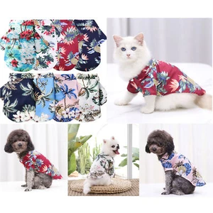 Puppy Cat Dog T Shirt Coat Pet Small Dog Clothes Summer Beach Vest Apparels - Picture 1 of 20