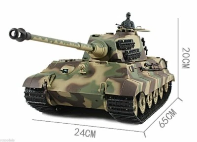 RC Tank BB 1:16 Scale Heng Long German King Tiger 2.4g Smoke Sound Radio Control - Image 1 of 4