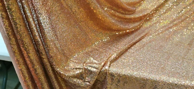 Rose Gold Iridescent Hologram 5mm Sequin Bling Sparkly Fabric 130cm Wide - Image 1 of 2