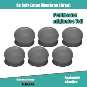 6 x anatomisch adaptive Standard-Adhäsions-Membran (Grau) für Penimaster Pro - Bild 1 von 3