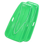 2 Pack Winter Snow Sled Green Boat Shape Toboggan Sledge Downhill with Pull Rope