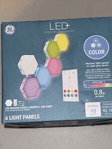 6 Panel GE LED+ Modular Hexagon Color Light Panels Kit Touch Sensitive or Remote