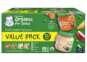 Gerber 1St Foods Organic Baby Food, Fruit & Veggie Value Pack (4 Oz., 20 Ct.) - Picture 1 of 6