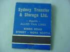 Livre d'allumettes de camion de déménagement Sydney Allied Van Lines Nouvelle-Écosse